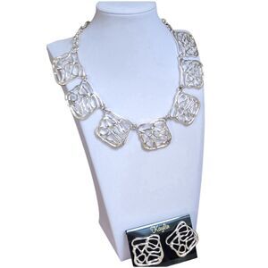 Kaylin Silver Statement Necklace & Earrings Set